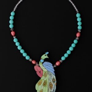 🌟 Lee Sands Vintage Peacock Necklace – Estate Find! 🌟
